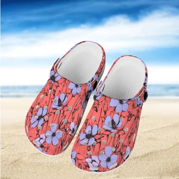 Летние свежие цветы, приморские пляжные тапочки в гавайском стиле, женская обувь из ЭВА с легкими отверстиями, болотные сандалии, повседневные садовые сабо