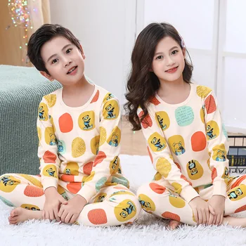 Пижамы для детей, осенне-зимняя одежда для маленьких девочек, пижамный комплект для мальчиков-подростков, повседневная одежда для сна, детское термобелье от 2 до 14 лет