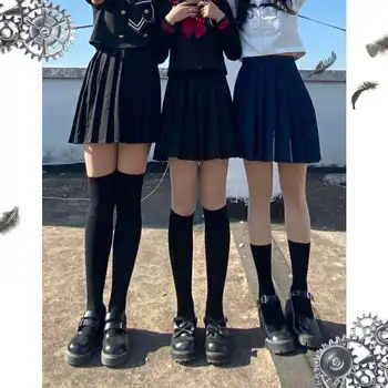 женские носки гольфы в корейском японском стиле Бархатные черные белые Удобные носки sweet girl happy funny