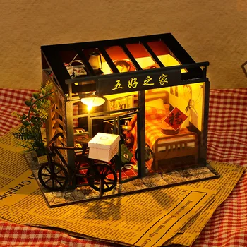 Diy Mini Casa Деревянные миниатюрные строительные наборы Классические кукольные домики с мебелью, легкая сборка, Кукольный домик, игрушки для девочек, подарки