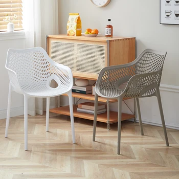 обеденные стулья современный простой складываемый стул со спинкой Скандинавский стул легкий роскошный ресторанный шезлонг из бытового пластика