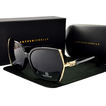 Blanche Michelle Высококачественные негабаритные поляризованные солнцезащитные очки для женщин UV400 oculos de sol с градиентными солнцезащитными очками для вождения в коробке