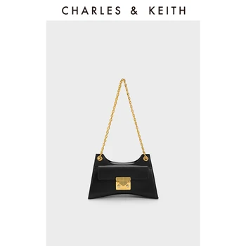 CHARLES＆KEITH Новое поступление на весну 2023 CK2-20782015 Новогодняя сумка с металлической пряжкой и цепочкой подмышками, женская сумка