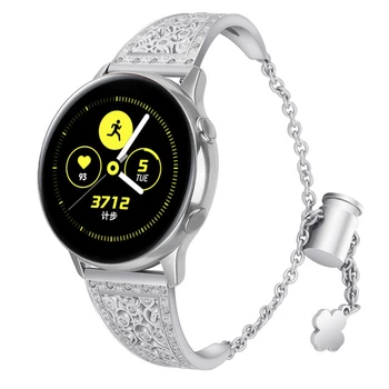 Женский ремешок для Samsung Galaxy Watch 6 Classic 47 мм, 43 мм, бриллиантовый ремешок из нержавеющей стали для Active 2, 40 мм, 44 мм, браслет на запястье