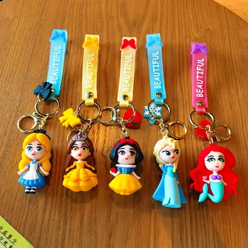 Сумка-цепочка для ключей принцессы Диснея Эльзы Белоснежки, аксессуары для сумок, брелок для ключей, Кошелек для ключей, Милые игрушки, Подарки на день рождения
