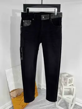 B02665 Модные мужские джинсы 2023 для подиума, роскошный известный бренд, европейский дизайн, мужская одежда для вечеринок