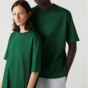 Летнее платье для пар, женская футболка из крокодиловой кожи с короткими рукавами, футболки из 100% хлопка, повседневный мужской простой дышащий топ с круглым вырезом