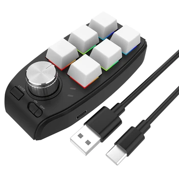 Клавиатура с макро-ручкой пользовательского программирования USB, 6 клавиш, мини-кнопка копирования и вставки для Photoshop, игровая Механическая клавиатура