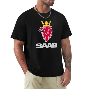 Продукция с логотипом Saab, футболки, короткие футболки, футболки с кошками, топы, спортивные рубашки, футболки с коротким рукавом, мужские футболки