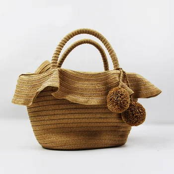 Женская сумка, сплетенная из бумажной веревки, простая и вместительная пляжная сумочка