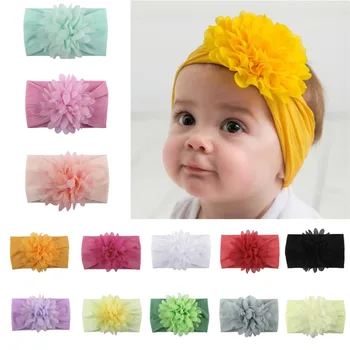 Повязка для волос, повязка на голову, Бант, Тюрбан, Детские головные уборы для новорожденных, Аксессуары для маленьких девочек, Цветок, Мягкие, твердые, эластичные