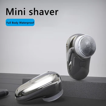 Мини-моющийся триммер для бороды, водонепроницаемый перезаряжаемый триммер для бороды, электрический бритвенный прибор для влажной и сухой бритвы, 6-листовое острое лезвие для мужчин