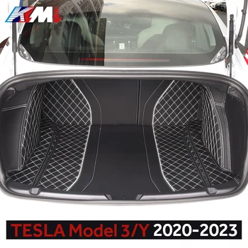 Изготовленный На Заказ Для Tesla Model 3 Model Y 2023 2022 2021 2020 Грузовой Коврик Грузовые Вкладыши Коврики Для Багажника Кожаные ПВХ Аксессуары Для Укладки Автомобилей