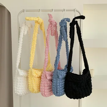 Женская сумка Hylhexyr Bubble Cloud, плиссированные сумки через плечо, модная простая сумочка из полиэфирного волокна для девочек