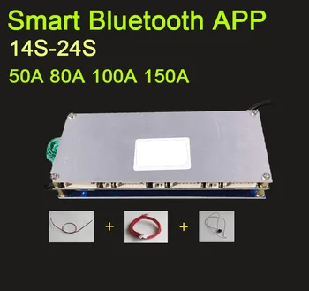 Smart Bluetooth 14S-24S 50A 80A 100A 150A Литий-ионный Lipo Lifepo4 LTO Плата защиты Литиевой батареи BMS Balance APP 16S 20S 22S