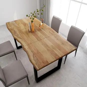 Обеденный стол в индустриальном и деревенском стилях180x90x76 см из массива дерева акации