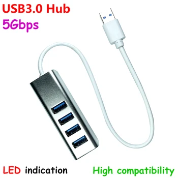 USB 3.0 концентратор, корпус из алюминиевого сплава, USB-концентратор, 4-портовый разветвитель, внешний жесткий диск, мышь, клавиатура, U-диск