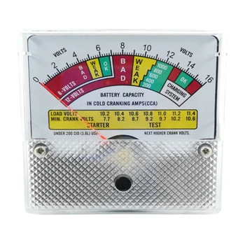 Вольтметр 6 В/12 В/16 В Индикатор емкости Измеритель напряжения для большинства автомобилей Универсальный тестер для проверки
