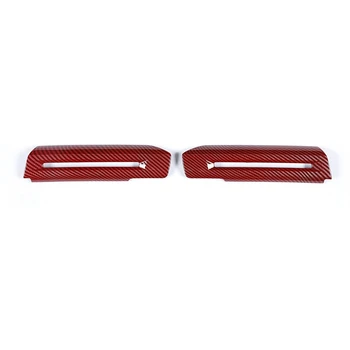 Наклейки для отделки внутренней дверной ручки, аксессуары для украшения Ford Mustang 2015-2021, ABS, карбоновое волокно, красный