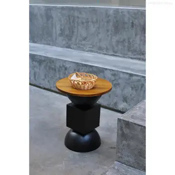 Художественный дизайн минималистичный современный скандинавский металлический винтажный Средний Мемфис геометрический боковой столик черный диван-кровать приставной столик чайный столик