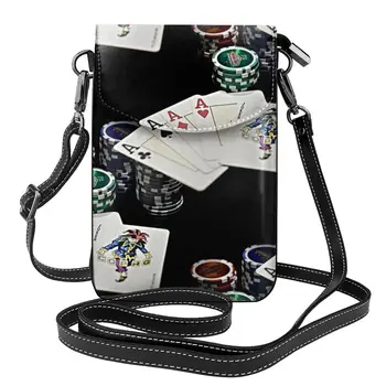 Сумка через плечо для покера, студенческие женские сумки для ночных путешествий, модный кожаный кошелек в стиле ретро
