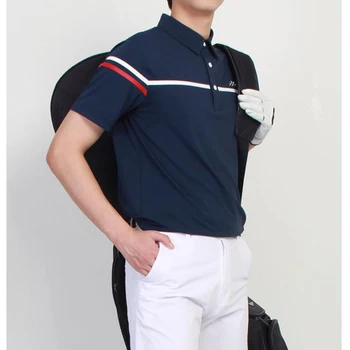 Одежда для гольфа, мужская повседневная футболка с коротким рукавом, быстросохнущая, дышащая, впитывающая влагу, эластичная спортивная рубашка-поло, рубашка
