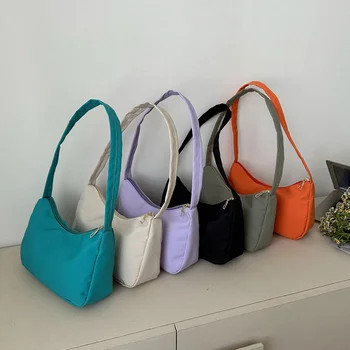 Женская сумка через плечо из ткани Оксфорд большой емкости, сумки для подмышек, нишевый дизайн, простые сумки, однотонная брендовая сумка-хобо