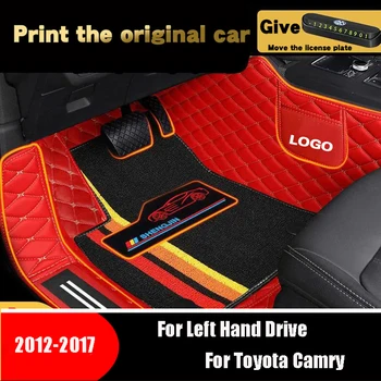 Высокое качество LHD для Toyota Camry XV50 2017 2016 2015 2014 2013 2012 Автомобильные коврики Аксессуары Кожаные ковры Салон Авто