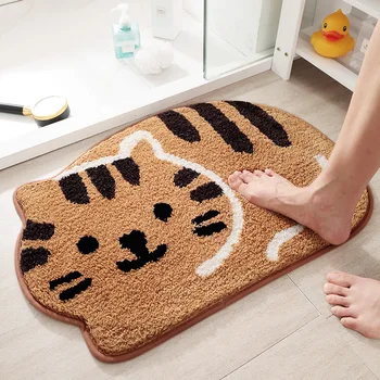 Домашний коврик для моделирования кошек, коврик для пола в ванной, коврик для ног в домашней спальне, впитывающий нескользящий коврик для туалета
