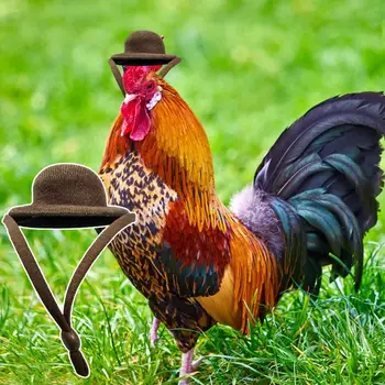 Шляпа для цыпленка, Однотонная Шляпа для хомячка с регулируемой завязкой, Симпатичная круглая шапочка для хомячка от падения, косметические принадлежности