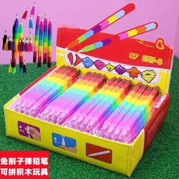 Детская ручка, строительные блоки, учащиеся начальной школы, Не режутся, автоматический карандаш Можно заправлять, яйцекладущие ракеты, сборка