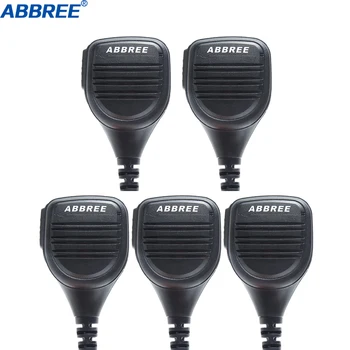 5ШТ ABBREE AR-760 2-Контактный Динамик Рации IP54 Микрофон PTT Mic с разъемом для наушников 3,5 мм для Kenwood Для Baofeng UV5R UV82