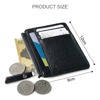 Мужской кошелек, однотонный текстурированный держатель для карт на молнии из искусственной кожи, мини-кошелек для монет C66