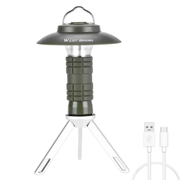 Портативный походный фонарь для палатки со съемным штативом, перезаряжаемый через USB светодиодный аварийный фонарь, задний магнитный фонарь с петлей для подвешивания