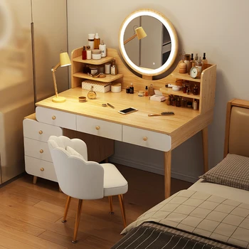 Женская косметика Туалетный Столик Зеркало Для хранения в спальне Туалетный столик класса Люкс Организовать Современную Косметичку Z Lustrem Home Doctor