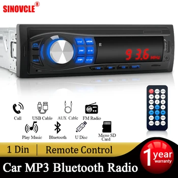 Автомобильное радио SINOVCLE 1 DIN Стерео Bluetooth Громкая связь Музыка TF Карта USB Вход AUX FM радиоприемник Один MP3 Плеер