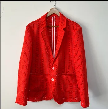 Q05371 Модные мужские пальто и куртки 2023 для подиума, роскошный известный бренд, европейский дизайн, мужская одежда для вечеринок