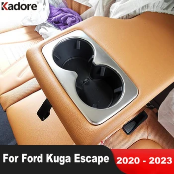 Аксессуары Для Ford Kuga Escape 2020 2021 2022 2023 Интерьер Автомобиля Из Углеродного Волокна Задний Держатель Стакана Воды Рамка Крышка Молдинг Отделка