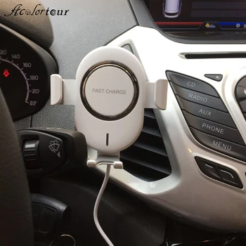 Держатель телефона автомобильное беспроводное зарядное устройство крепление мобильная поддержка для huawei P30 подставка для быстрой зарядки зажим для воздухоотвода кронштейн для зарядки мобильного телефона