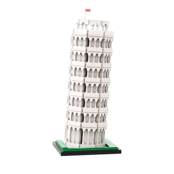 Gobricks MOC Пизанская Башня Всемирно Известная Архитектурная Модель Строительные Блоки 2520 ШТ DIY Сборка Кирпичей Игрушки Для Подарка