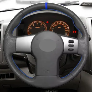 Для Nissan Pathfinder III Frontier Navara Xterra 2005-2015, чехол для руля в салоне автомобиля, ручная оплетка, отделка перфорированной кожей