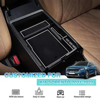 Автомобильная Вставка Передний Центральный Ящик для хранения Консольный Органайзер Лоток Коробка для KIA Sorento MQ4 2021 2022