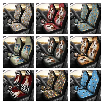 Чехлы для автомобильных сидений с принтом Джек-Рассел-терьера, автомобильные аксессуары All Might Animal, комплект из 2 универсальных защитных чехлов для передних сидений