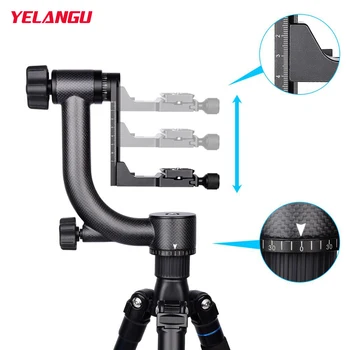 Стабилизатор фотокамеры YELANGU A19 из углеродного волокна, панорамная видеокамера 360 градусов, карданный подвес, штативная головка для DSLR Canon Sony Nikon