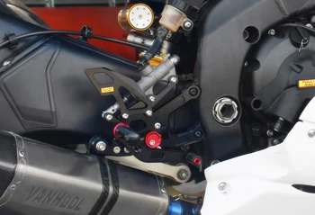 Задние комплекты для гоночных мотоциклов с ЧПУ на полных оборотах с подставкой для ног для 2006-2010 2011 2012 2013 2014 2015 2016 YAMAHA R6 Регулируемые задние комплекты