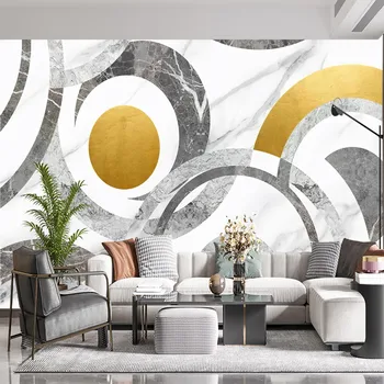 Мраморные геометрические круги 3D гостиная спальня на заказ самоклеящиеся обои фреска