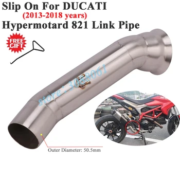 Слипоны Для DUCATI Hypermotard 821 2013-2018 Hyperstrada Выхлопная Труба Мотоцикла Модифицированное Соединение Среднего Звена Трубы 51 мм