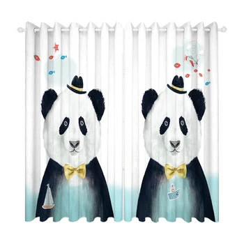 Изготовленные на заказ Оконные шторы Драпировки для детской Детской Гостиной спальни Животного Панды
