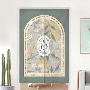 Японская Дверная занавеска Noren Nordic INS С цветочным принтом, Декоративная занавеска для перегородки, висящая на кухне, Занавески для входа в спальню