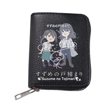 Suzume no Tojimari Держатель для кредитных карт из искусственной кожи, кошелек с карманом на молнии, модный кошелек с несколькими картами, сумка